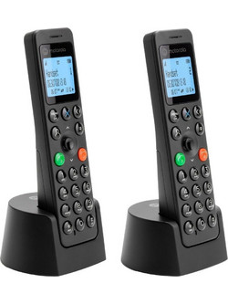Motorola DOT202 Ασύρματο Τηλέφωνο Σετ Duo με Ανοιχτή Ακρόαση Μαύρο