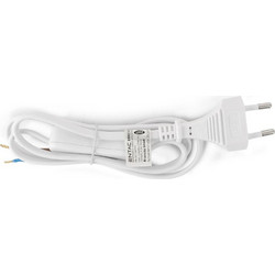 Entac Rewireable Καλώδιο 2G0.75 με Διακόπτη ON/OFF Λευκό 1m
