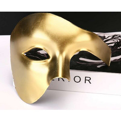Ophelia's Dream Toys- Half Face Gold Masquerade Mask- 10MZ-260GLD