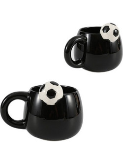 I-Total Κούπα Κεραμική Μαύρη ''Football'' 470ml XL2525J