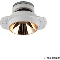01555 Trimless Χωνευτό Σποτ GU10 Χρυσό IP54 Αλουμινίου