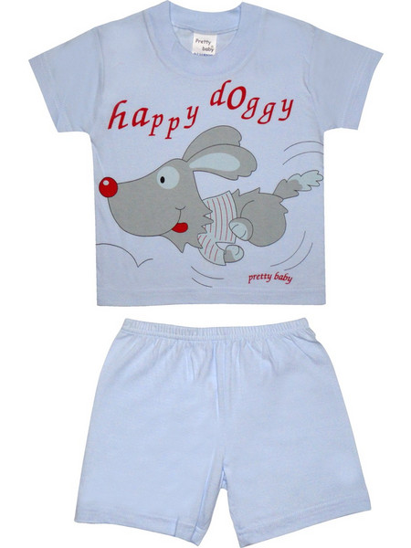 Βρεφική πυζάμα Happy Dog, ψιλή πλέξη υφάσματος, Βαμβακερή 100%
