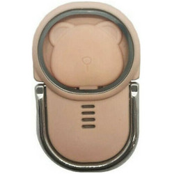 Bear Ring Stand Holder για Κινητού σε Ροζ Χρώμα Ροζ Πλαστικό, Σιλικόνη