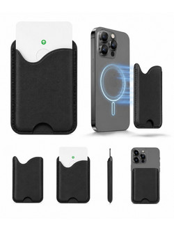 Μαγνητική Θήκη Καρτών για iPhone - Slim & Elegant Design σε Μαύρο Μπλε θήκη Κάρτας Δερματίνη