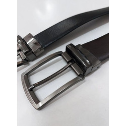 ΖΩΝΗ ΔΕΡΜΑΤΙΝΗ ΔΙΠΛΗΣ ΟΨΕΩΣ ΑΝΔΡΙΚΗ COZY C-123664 μαύρο-καφέ 130cm