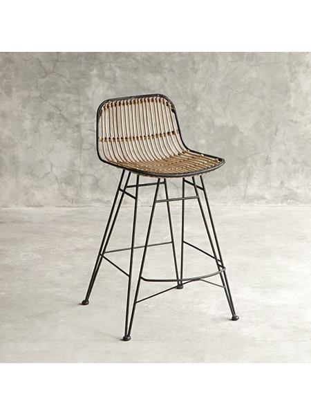 RAVENNA Σκαμπό Μπαρ Από Φυσικό Rattan Jari Natural