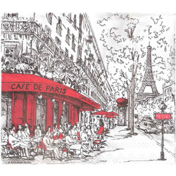 Χαρτοπετσέτα Decoupage 33x33cm Cafe de Paris