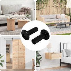 vidaXL Πριτσίνια Σωλήνα 12 τεμ. Μαύρο M4x14,5 mm Μέταλλο - 2-τεμάχια