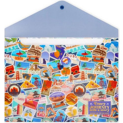 Legami Φάκελος με Κουμπί Α4 Fold & Order - Travel stickers (PFB0003)