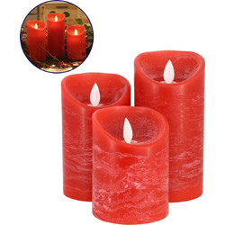 GLOBOSTAR(R) FIREFLAME 79558 Διακοσμητικό Κερί Παραφίνης με Εφέ Κινούμενης Φλόγας & IR Ασύρματο Χειριστήριο LED 0.5W 25lm 120 DC 3V με 2xAA Μπαταρίες IP20 Θερμό Λευκό 2700K Dimmable - Κόκκινο - Μ7.5 x