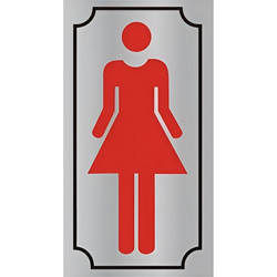 Πινακίδα Αλουμινίου WC Γυναικών Αυτοκόλλητη 90x200mm Motarro MU333-23