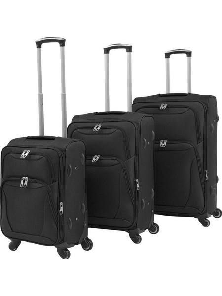 vidaXL 91315 Σετ Βαλίτσες 3τμχ Μαύρες