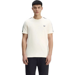 Fred Perry Ανδρικό T-shirt Contrast Tape Ringer M4613-42A Εκρού