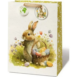 Τσάντα Δώρου Easter 33x26x14cm Λαγός Ακουαρέλα
