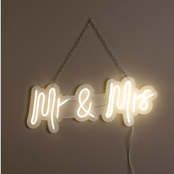 ΔΙΑΚΟΣΜΗΤΙΚΟ ΦΩΤΙΣΤΙΚΟ LED ''Mr & Mrs'' ΚΡΕΜΑΣΤΟ 20x56cm