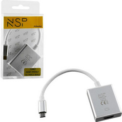 Nsp Adapter Cable Hdmi 1.4 Female To Type C 3.1 Male 4k & Dex Silver 8247330