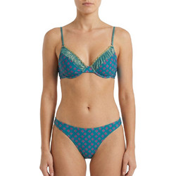 Γυναικείο Μαγιό Bikini με μπανέλα boho-chic πετρόλ