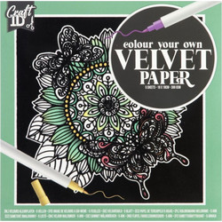 COLOURING PAPER VELVET 18X18CM 5ΦΥΛΛΑ 2 ΣΧΕΔΙΑ