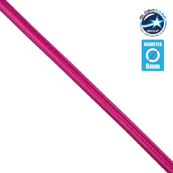 GloboStar(R) 77605 Στρογγυλό Υφασμάτινο Καλώδιο 1m 2 x 0.75mm Φούξια
