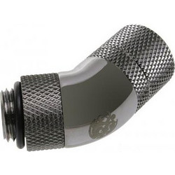 BITSPOWER CONNECTOR 45 DEGREE 1/4 INCH TO 11/8MM ROTATING SHINY BLACK