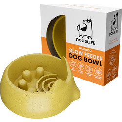 Dog's Life Bamboo Slow Feeder Dog Bowl - Μπωλ Σκύλου που Επιβραδύνει τη Γρήγορη Κατανάλωση Τροφής