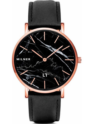Millner Camden Marble Black Γυναικείο Ρολόι με Μαύρο Δερμάτινο Λουράκι