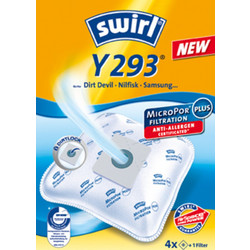 Swirl Y293 Σακούλες Σκούπας 4τμχ Συμβατές με Σκούπα Dirt Devil / Nilfisk / Samsung