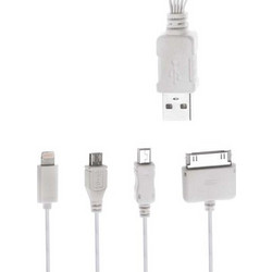 Powertech POWERTECH καλώδιο USB 4 in 1 PT-214, 1m, λευκό