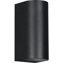 Powertech POWERTECH φωτιστικό τοίχου HLL-0188 για 2x GU10 λάμπες, μεταλλικό, IP65, μαύρο