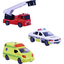 Motor 112 - Pullback Rescue Vehicles w.light & sound (3 pcs) (I-1600006)