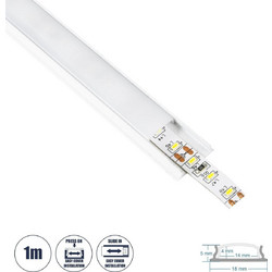 GLOBOSTAR ALP-LINEAR CURBARIO 70863-1M Επιφανειακό Εύκαμπτο Προφίλ Αλουμινίου με Λευκό Γαλακτερό Πατητό Κάλυμμα για Ταινίες LED IP20 - Λευκό - Μ100 x Π1.8 x Υ0.5cm