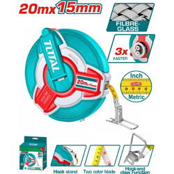 Total TMTF18206 Μετροταινία 20m Fibreglass