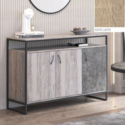 Μπουφές Νο 9 Με 3 Πόρτες 140x45.5x84 Με Επιλογές Χρωμάτων Δίχρωμος - Λάττε-Latte