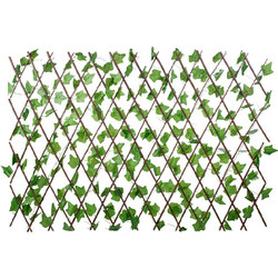 GloboStar(R) Artificial Garden IVY 78497 Πτυσσόμενη Πέργκολα Τεχνητής Φυλλωσιάς - Κάθετος Κήπος Σύνθεση Κισσός Μ110 x Π10 x Υ120cm (min) Μ310 x Π10 x Υ45cm (max)