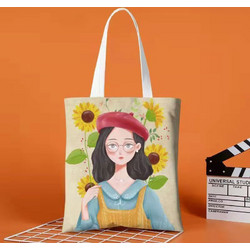 Tote Bag (33x3x38) Amber 2049-2 Girl With Sunflowers