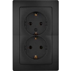 Πρίζα Ρεύματος Διπλή HK05 941150004 16A 250V Black Kopp