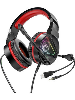 Hoco W104 Drift Gaming Headset Over Ear Black Red
