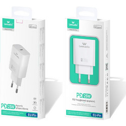Leewello Φορτιστής Χωρίς Καλώδιο με Θύρα USB-A & USB-C 25W Power Delivery & Quick Charge 3.0 White LW-CDQ16