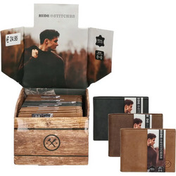 Polo Real Leather Wallet Hide & Stitches Johan Van Amstel - Δερμάτινο Αντρικό Πορτοφόλι σε 3 Αποχρώσεις 01AG107SE