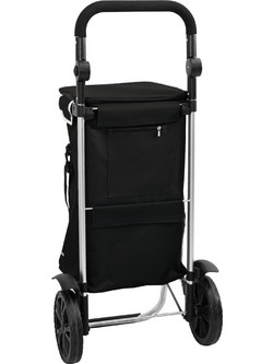 vidaXL Καρότσι Αγορών Μαύρο 36,5 x 46,5 x 100,5 εκ Ύφασμα Oxford