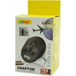 Αντάπτορας Πρίζας Universal σε Type F Andowl Q-DC16 για Ελλάδα/Ευρώπη