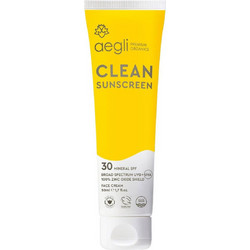 Aegli Premium Organics Clean Sunscreen Αντηλιακή Κρέμα Προσώπου Αντιγηραντική SPF30 50ml