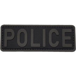 POLICE - Σήμα PVC (9.8 x 3.5 εκ.) - Χρώμα: Μαύρο/ Γκρι