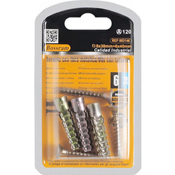 Μεταλλικά Βύσματα με Βίδες 8x38mm & 6x40mm 6τμχ Bossram 993146