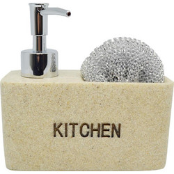 Dispenser με θήκη polyester μπεζ πέτρα 14,5x6x14 cm Ankor 794218