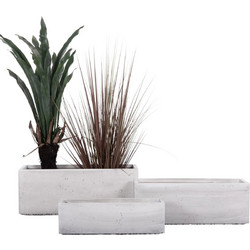 ΣΕΤ 3ΤΜΧ ΓΛΑΣΤΡΕΣ ΟΡΘΟΓΩΝΙΕΣ GARDENER HM4723 FIBERCLAY ΓΚΡΙ CEMENT 81x30x30Υεκ