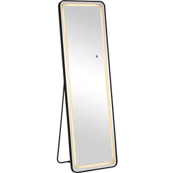 LED-7 Καθρέπτης Τοίχου-Δαπέδου Φωτιζόμενος, Αλουμίνιο Μαύρο, Αφής με 3 επιλογές φωτισμού 50x32x160cm Ε7180,71