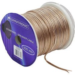 Καλώδιο ηχείων OMNITRONIC 2x1,5 100m Διαφανές - OMNITRONIC