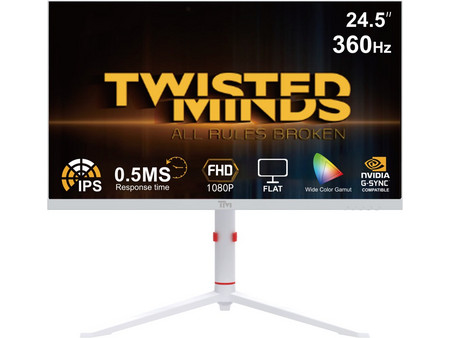 Twisted Minds Artic Pro IPS HDR Gaming Monitor 24" 1920x1080 FHD 360Hz 0.5ms