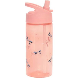 Petit Monkey Dragon Flies Παιδικό Μπουκάλι Πλαστικό BPA Free με Καλαμάκι Ροζ 380ml